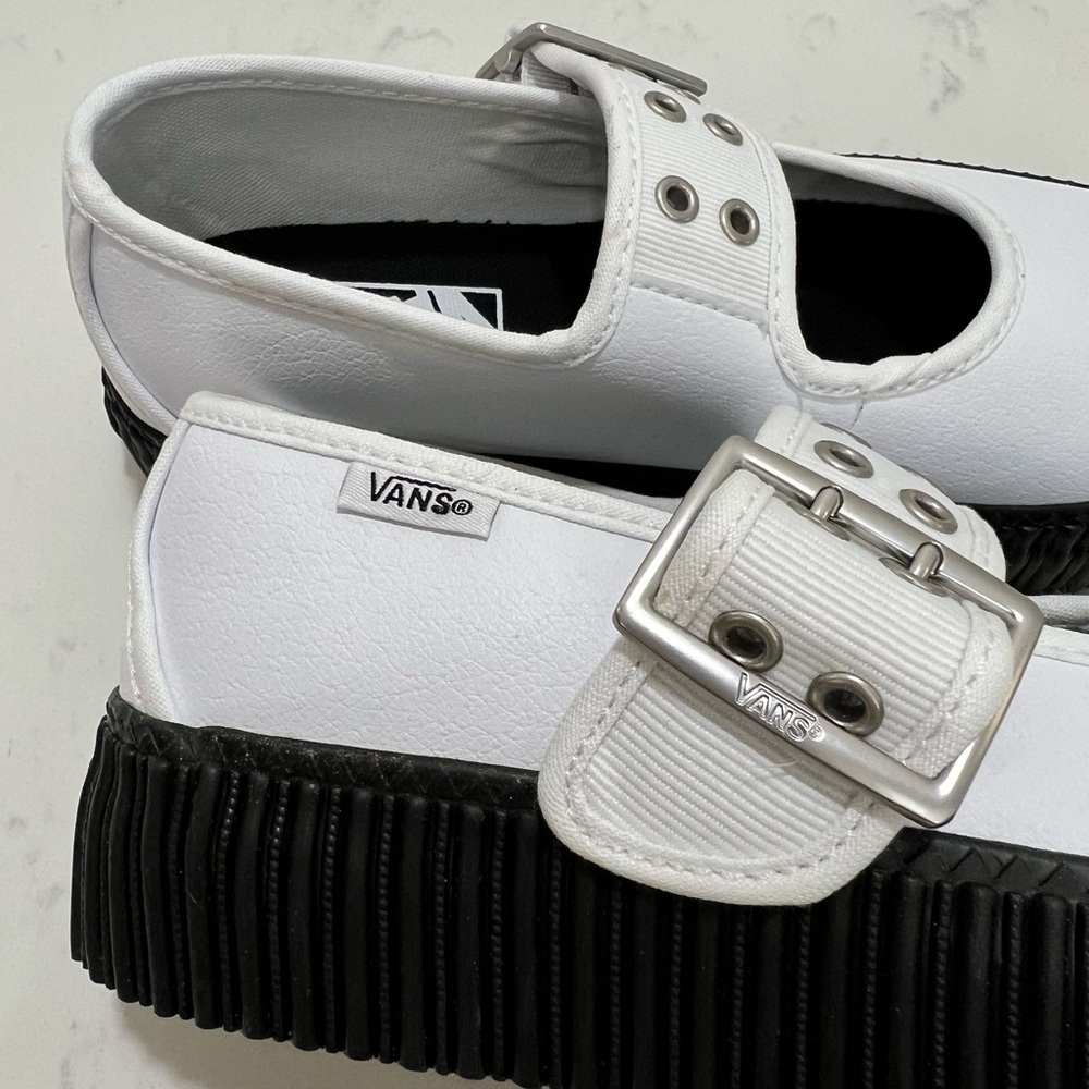 Vans White Dress Shoes with Black Trim - Picture 8 of 15